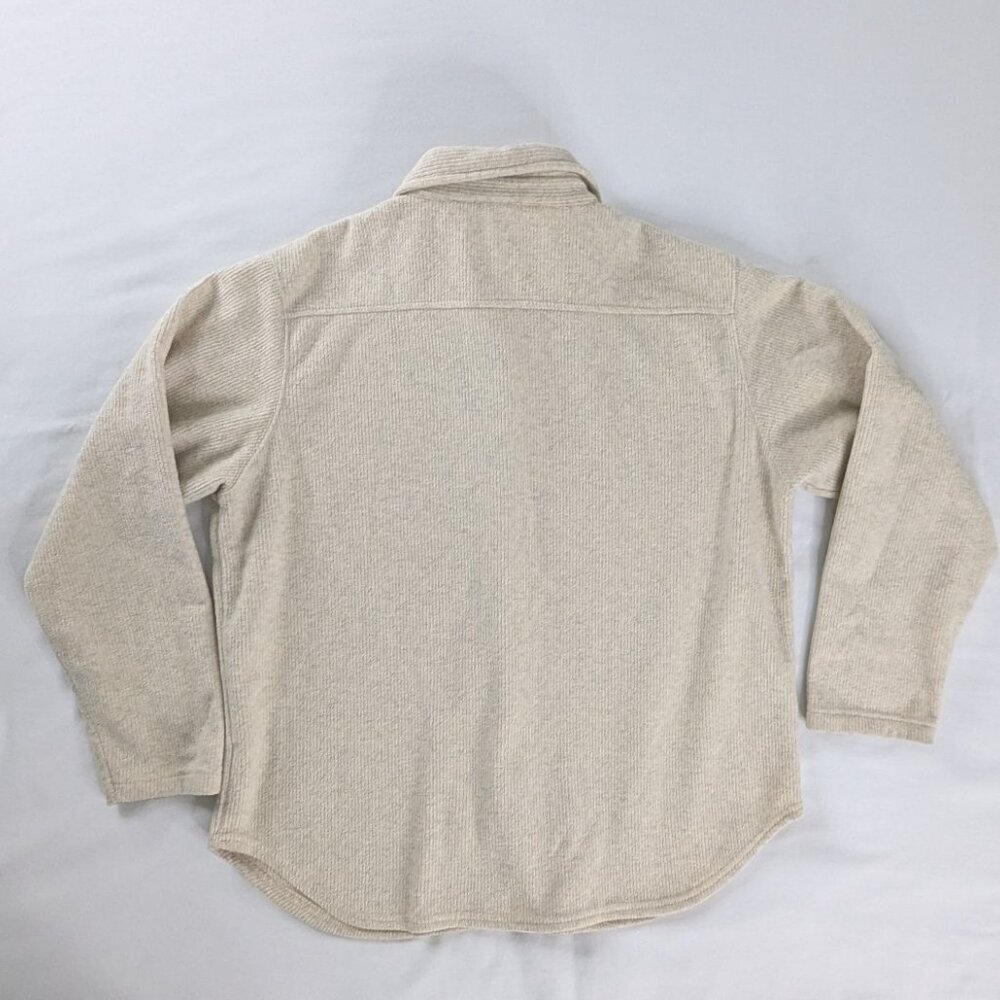 VTG Cream Ribbed Button Front Collared Shacket Jacket Shhirt - Picture 2 of 7